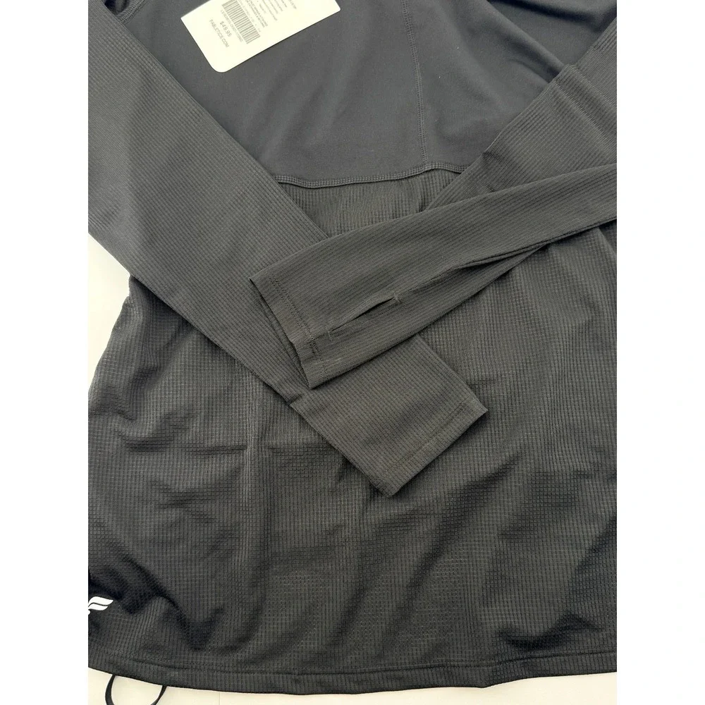 Fabletics Cashel Scoop Back Long Sleeve Top Womens XL Black Drawcord‎ NWT